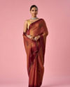 Mohey Women Pink Organza Printed Saree