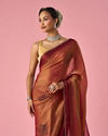Mohey Women Pink Organza Printed Saree