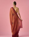 Mohey Women Pink Organza Printed Saree
