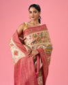 Mohey Women Cream Elegance Banarasi Saree