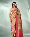 Mohey Women Fawn Art Silk Saree with Weave