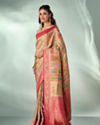 Mohey Women Fawn Art Silk Saree with Weave