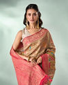 Mohey Women Fawn Art Silk Saree with Weave