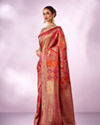 Mohey Women Pink Silk Banarasi Saree with Weave Design