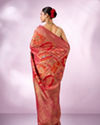 Mohey Women Pink Silk Banarasi Saree with Weave Design