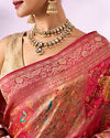 Mohey Women Pink Silk Banarasi Saree with Weave Design
