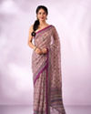 Mohey Women Purple Silk Saree with Sequin and Thread Work
