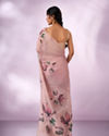 Mohey Women Pink Silk Saree with Print and Sequin Work