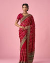 Mohey Women Pink Satin Saree with Zari Design