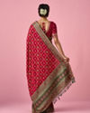 Mohey Women Pink Satin Saree with Zari Design