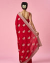Mohey Women Red Art Silk Saree with Zari Work