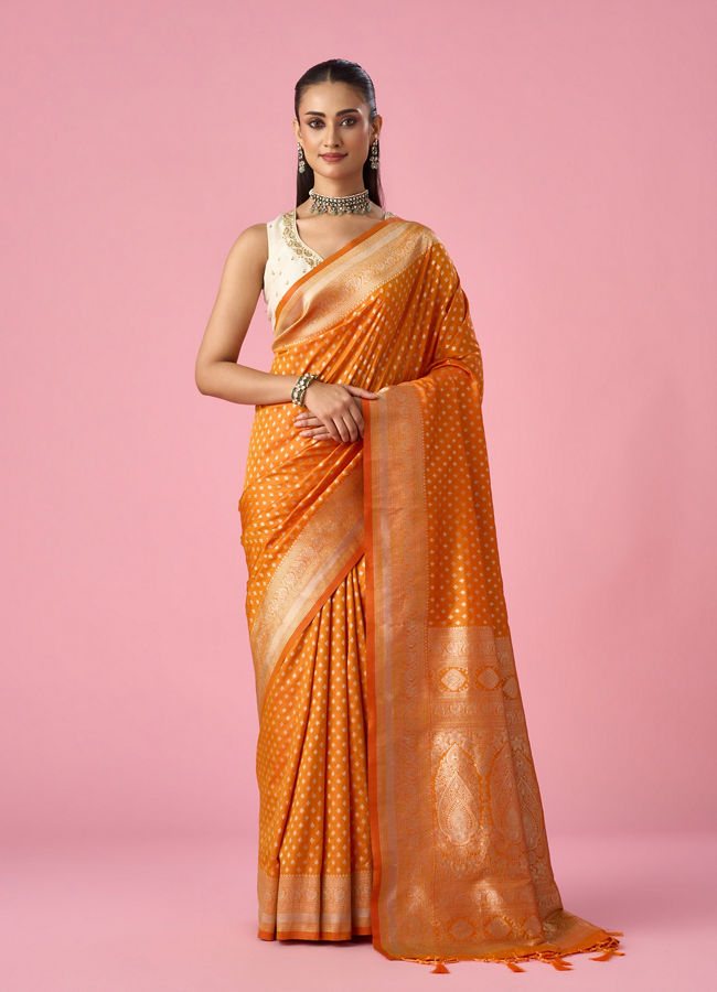 Mohey Women Yellow Art Silk Saree with Weave