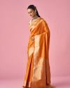 Mohey Women Yellow Art Silk Saree with Weave
