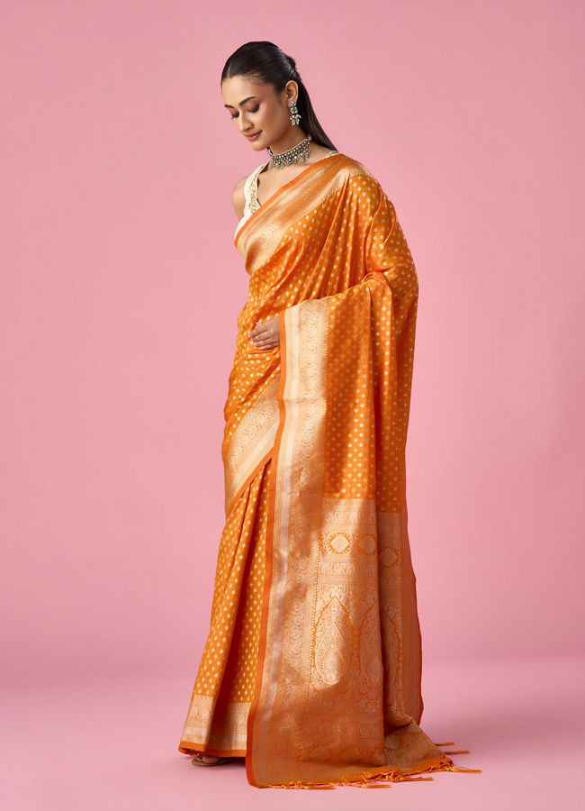 Mohey Women Yellow Art Silk Saree with Weave