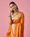 Mohey Women Yellow Art Silk Saree with Weave