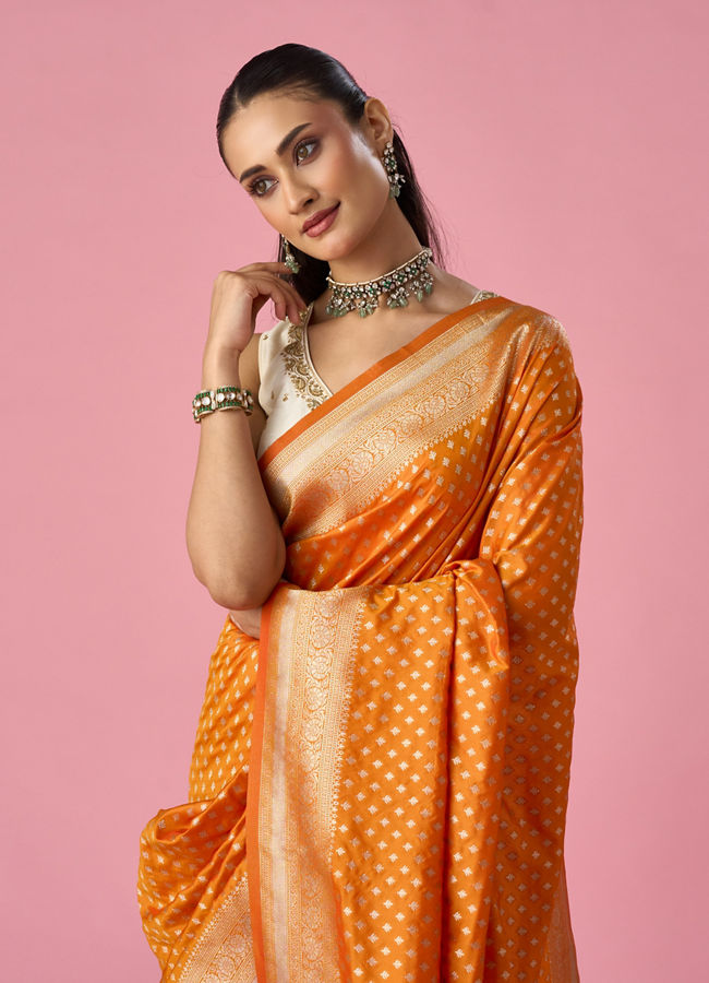 Mohey Women Yellow Art Silk Saree with Weave