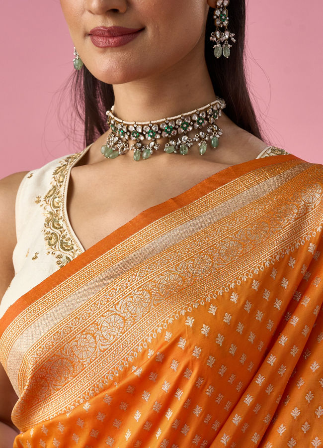 Mohey Women Yellow Art Silk Saree with Weave
