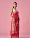 Mohey Women Pink Art Silk Saree with Weave Detail
