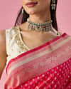 Mohey Women Pink Art Silk Saree with Weave Detail