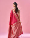 Mohey Women Pink Art Silk Saree with Weave Detail