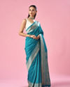 Mohey Women Green Art Silk Saree with Weave