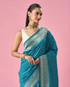 Mohey Women Green Art Silk Saree with Weave