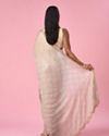 Mohey Women Fawn Chiffon Saree with Hand Embroidery