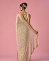 Mohey Women Cream Chiffon Saree with Hand Embroidery
