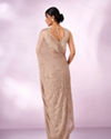 Mohey Women Fawn Chiffon Saree with Hand Embroidery