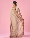 Mohey Women Light Pink Organza Saree with Hand Embroidery