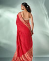 Mohey Women Red Art Silk Saree with Hand Embroidery