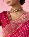 Mohey Women Pink Silk Saree with Hand Embroidery