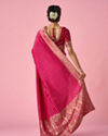 Mohey Women Pink Silk Saree with Hand Embroidery
