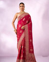 Mohey Women Rani Silk Saree with Hand Embroidery