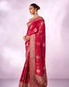 Mohey Women Rani Silk Saree with Hand Embroidery
