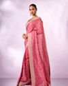 Mohey Women Pink Crepe Saree with Stone Work