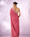 Mohey Women Pink Crepe Saree with Stone Work