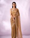 Mohey Women Green Net Saree with Cutdana Work