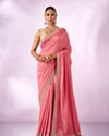 Mohey Women Pink Silk Saree with Stone Work