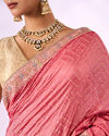 Mohey Women Pink Silk Saree with Stone Work