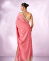 Mohey Women Pink Silk Saree with Stone Work