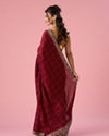 Mohey Women Maroon Silk Saree with Stone Work