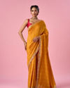 Mohey Women Mustard Yellow Art Silk Saree with Thread Work