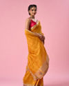 Mohey Women Mustard Yellow Art Silk Saree with Thread Work