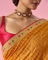 Mohey Women Mustard Yellow Art Silk Saree with Thread Work