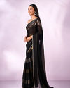 Mohey Women Black Organza Saree with Stone Work