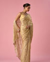 Mohey Women Beige Organza Saree with Stone Work