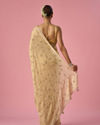 Mohey Women Beige Organza Saree with Stone Work