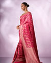Mohey Women Pink Silk Banarasi Saree with Stone Work