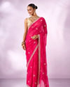 Mohey Women Pink Chiffon Saree with Stone Work